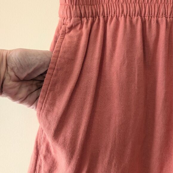 Old Navy High-Waisted Linen-Blend Pull-On Shorts Orange Size Large - Picture 4 of 8